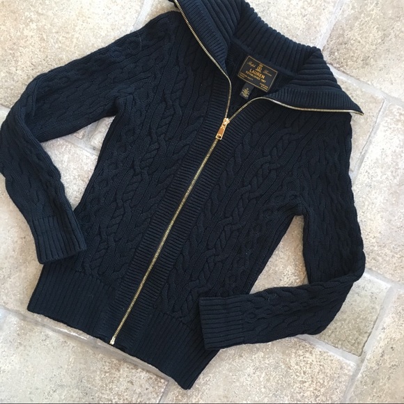 Lauren Ralph Lauren Sweaters - Lauren Ralph Lauren Zip Up Sweater Navy